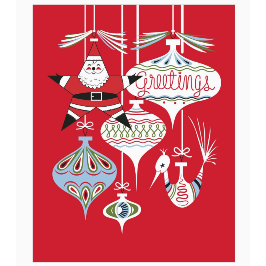 Santa Ornament Greetings Magnet