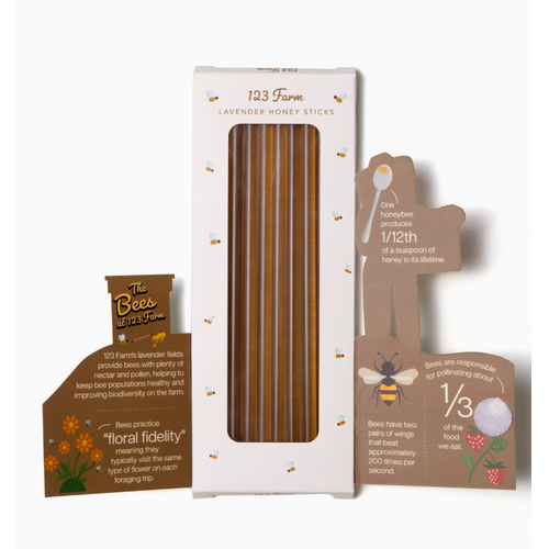  123 Farm Lavender Honey Sticks 10 Pack 