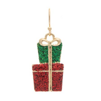 Gold All Wrapped Up Gift Christmas Earrings