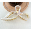 TheDivaSoap White Bow Gold Metal Claw Clip