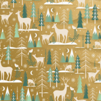 Winter Serenity Gold Gift Wrap Roll