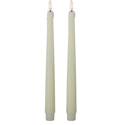  K & K Interiors Inc 11.5" Drip Taper Candles Set of 2 Cream 