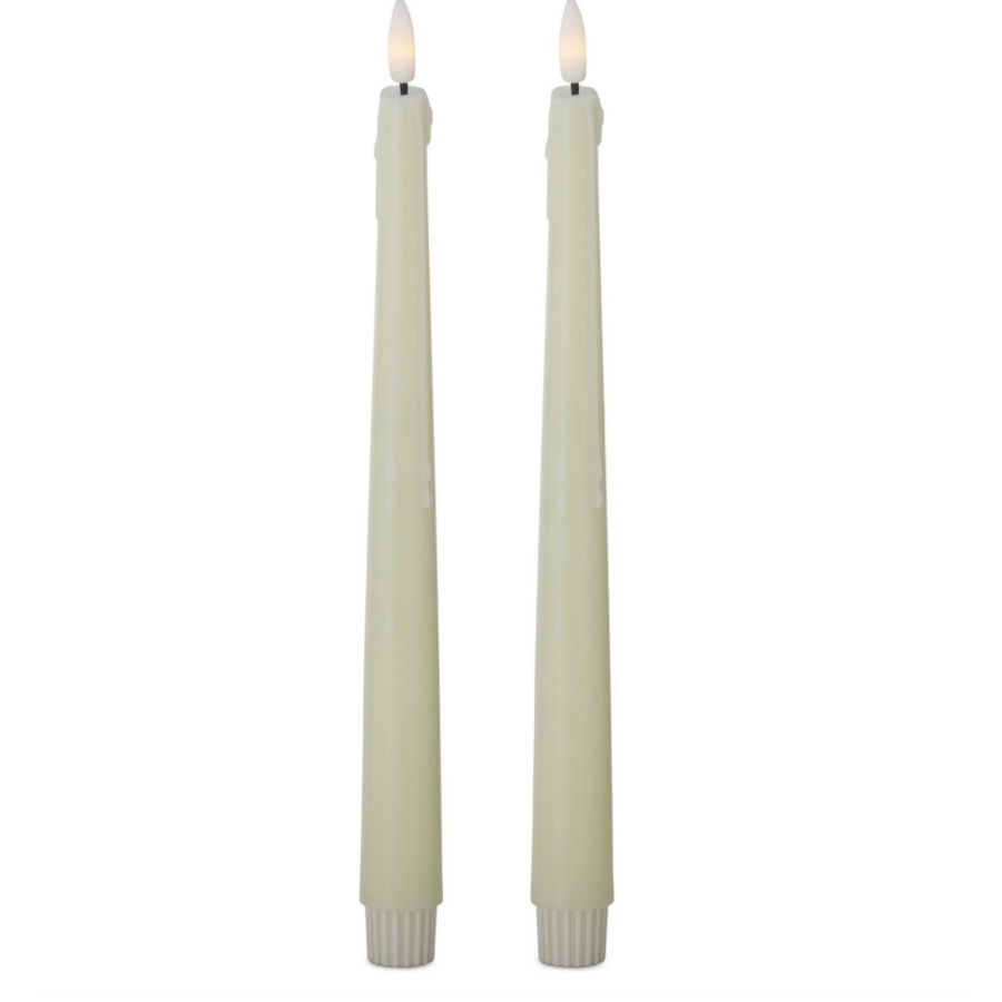 11.5" Drip Taper Candles Set of 2 Cream