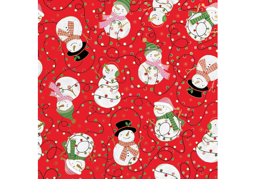  Jillson & Roberts Snowmen & Lights Gift Wrap Roll 