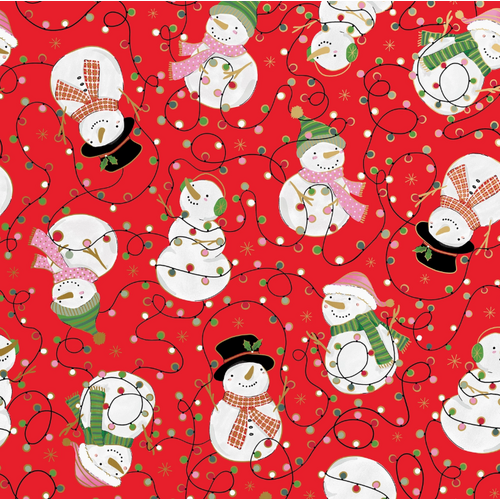  Jillson & Roberts Snowmen & Lights Gift Wrap Roll 
