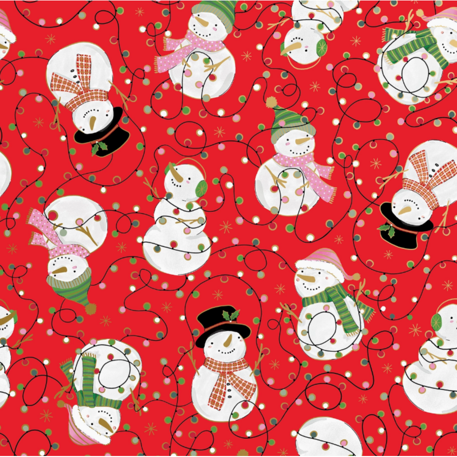 Snowmen & Lights Gift Wrap Roll