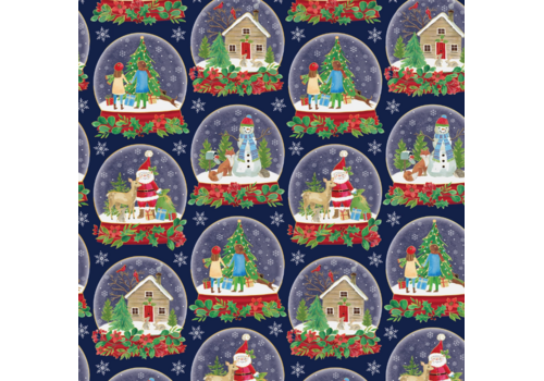  Jillson & Roberts Snow Globes Gift Wrap Roll 