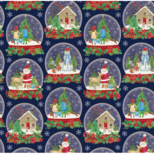  Jillson & Roberts Snow Globes Gift Wrap Roll 