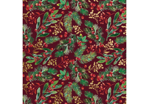  Jillson & Roberts Winter Foliage Gift Wrap Roll 