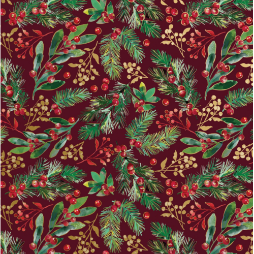  Jillson & Roberts Winter Foliage Gift Wrap Roll 