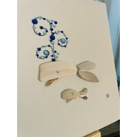 Pebbles and Paint 6x6 inch Whales - Mother and Child w/ easel
