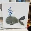 Pebbles and Paint 4x4 inch Whale on Framed Canvas - 1.5 inch thick