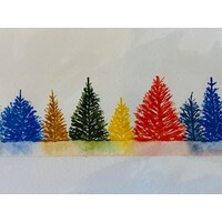 Pebbles and Paint 10x3 inch Whimsical Trees no matte