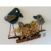 Pebbles and Paint 6x6 inch Birds in a Nest with easel