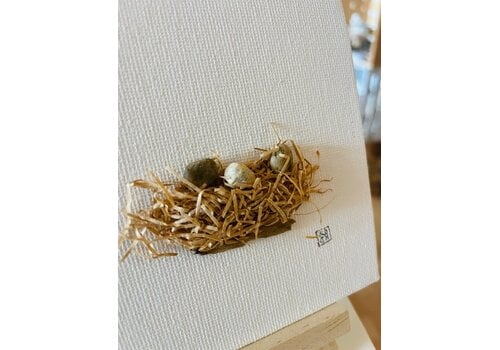  Pebbles and Paint 4x4 inch Nest and Eggs with easel 