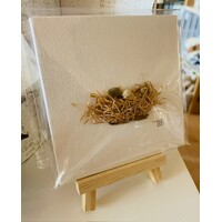 Pebbles and Paint 4x4 inch Nest and Eggs with easel