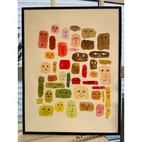 Pebbles and Paint 10x13 inch Framed Faces