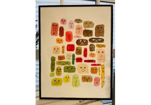  Pebbles and Paint 10x13 inch Framed Faces 