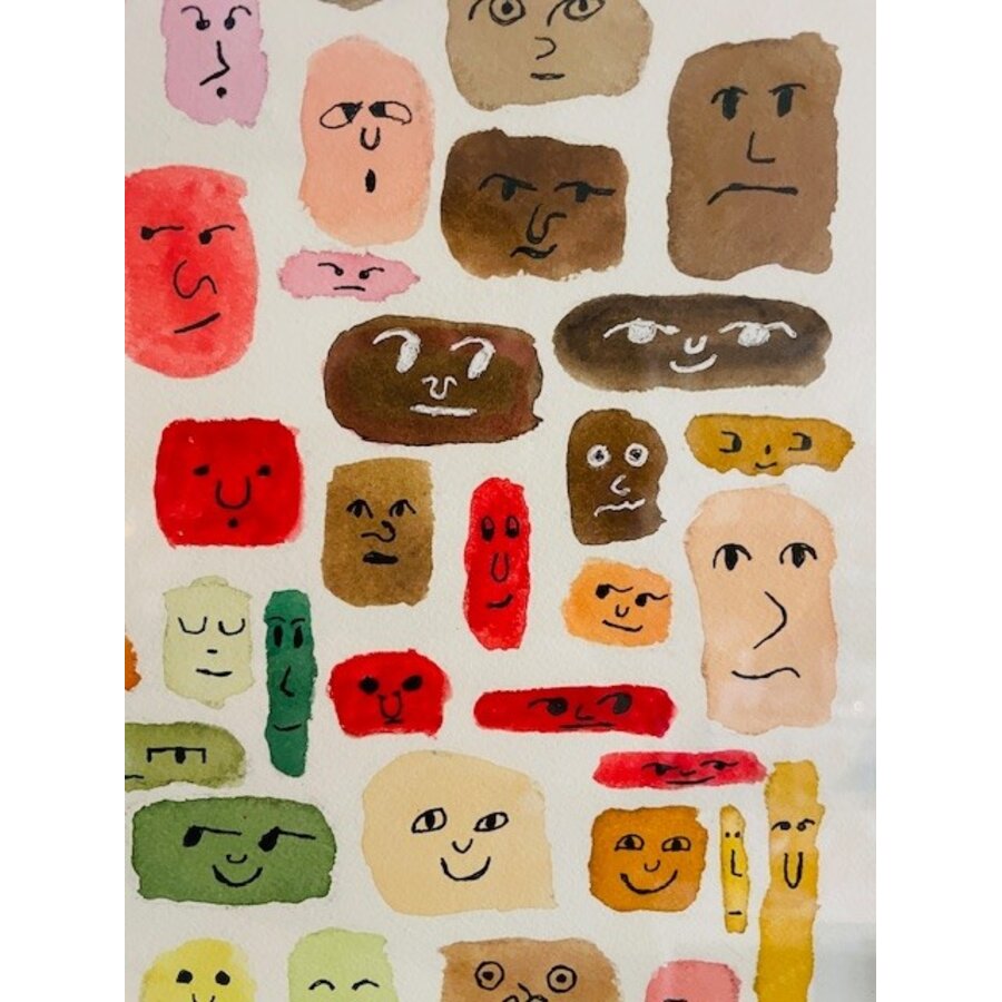 Pebbles and Paint 10x13 inch Framed Faces