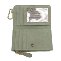 Vegan Leather Bifold Wallet with Carabiner