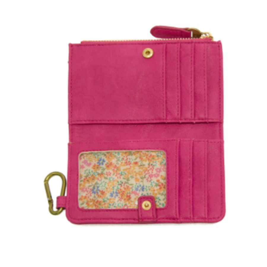 Vegan Leather Bifold Wallet with Carabiner