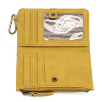 Vegan Leather Bifold Wallet with Carabiner