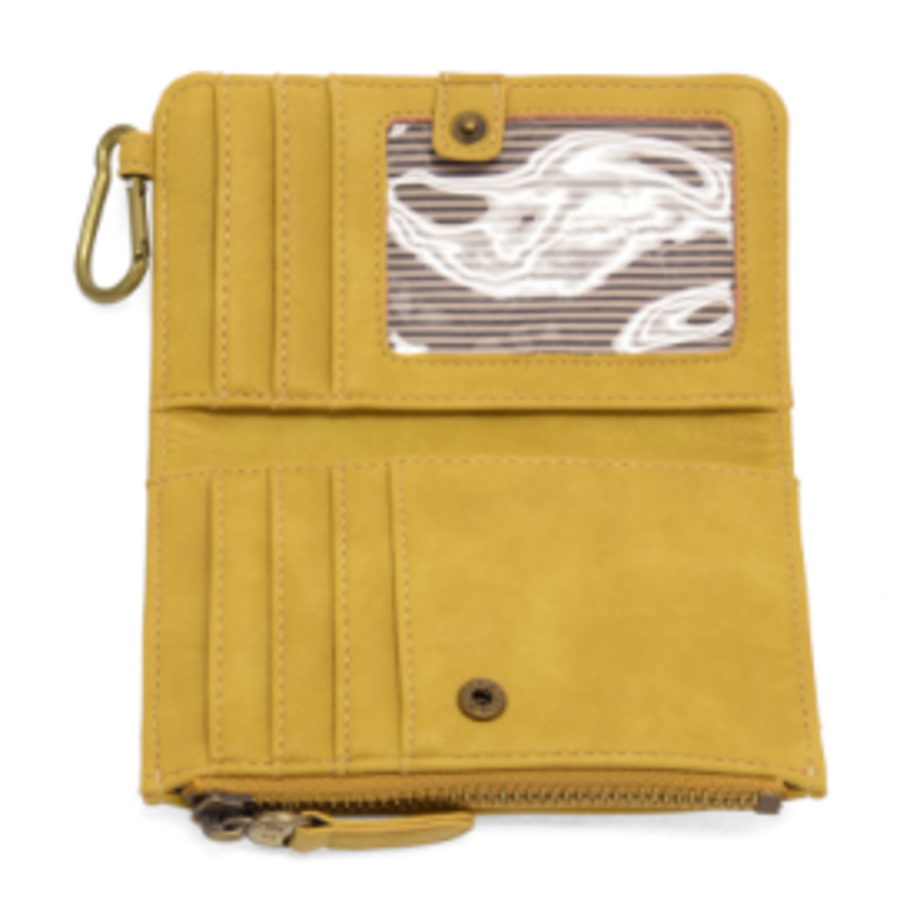 Vegan Leather Bifold Wallet with Carabiner