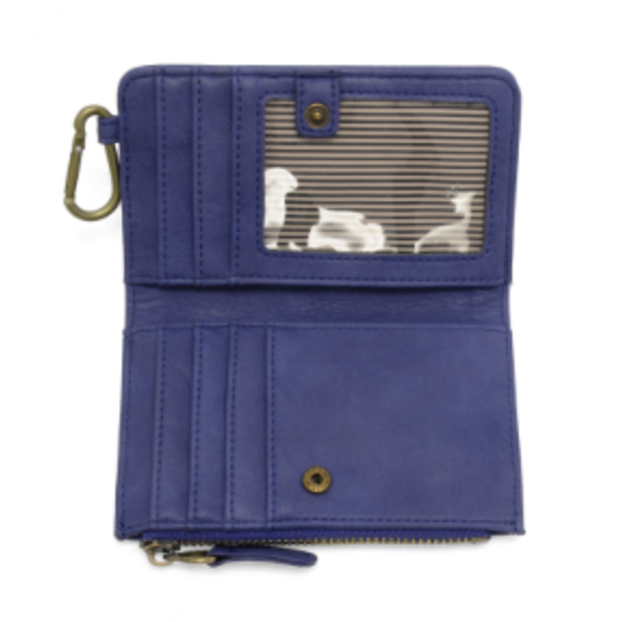 Vegan Leather Bifold Wallet with Carabiner