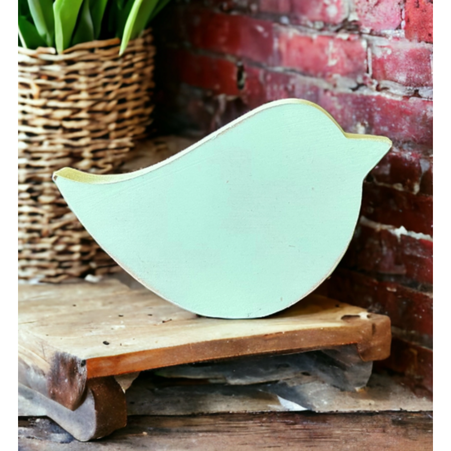 Rustic Wood Bird Shelf Sitter