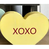 Wood Candy Hearts Decor