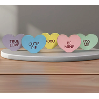Wood Candy Hearts Decor