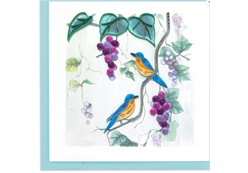  Quilling Cards Purple Grapes & Bluebirds Quill Card 
