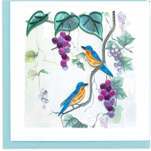  Quilling Cards Purple Grapes & Bluebirds Quill Card 