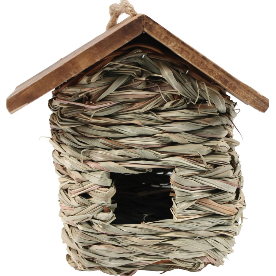 Hanging Grass Roosting Pocket with Roof