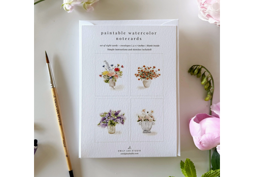  emily lex studio Bouquets Paintable Notecards 