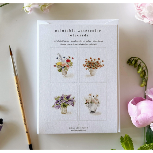  emily lex studio Bouquets Paintable Notecards 