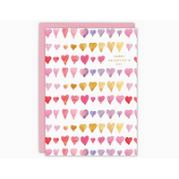 Watercolor Hearts Valentine's Card