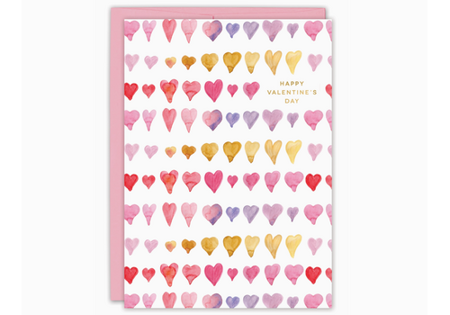  Biely & Shoaf Watercolor Hearts Valentine's Card 