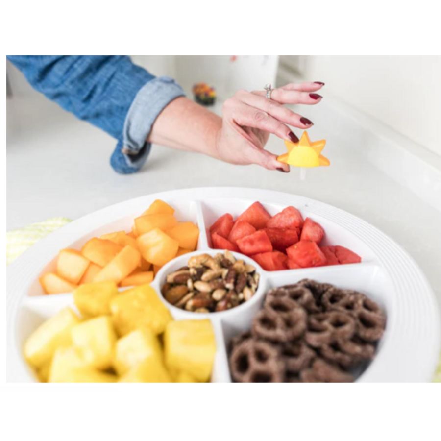 Pinstripes Melamine Divided Dish