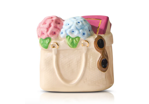  Nora Fleming Tote with Flowers Mini 