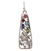 Rain Jewelry Collection Silver Multi Crystals Filigree Earrings