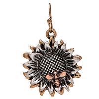 Multi Metal Flower & Bee Earrings