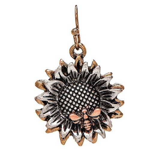  Rain Jewelry Collection Multi Metal Flower & Bee Earrings 