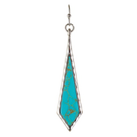 Silver Turquoise Stone Kite Earrings