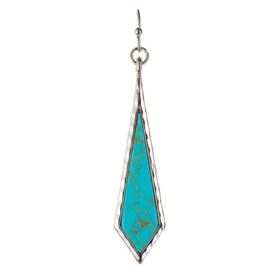 Silver Turquoise Stone Kite Earrings