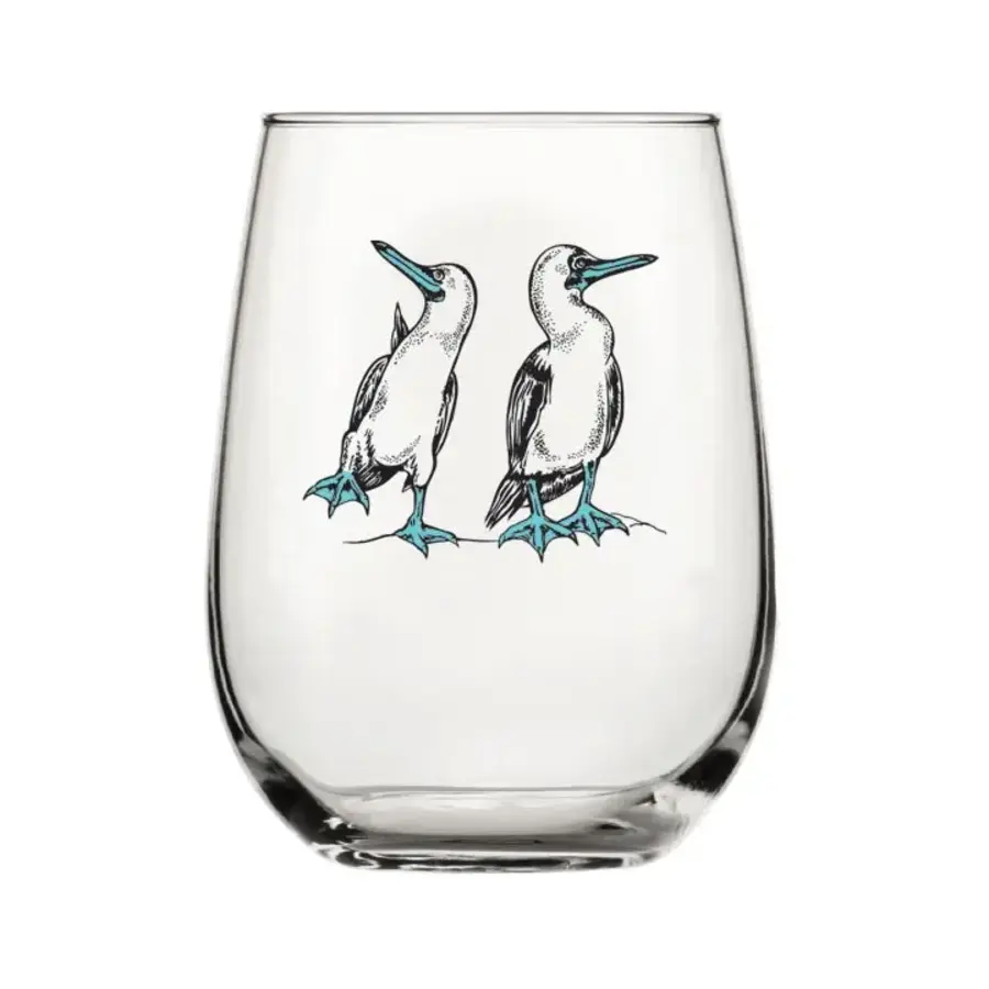 Blue Footed Boobies Stemless Wine Glass
