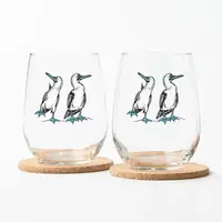 Blue Footed Boobies Stemless Wine Glass