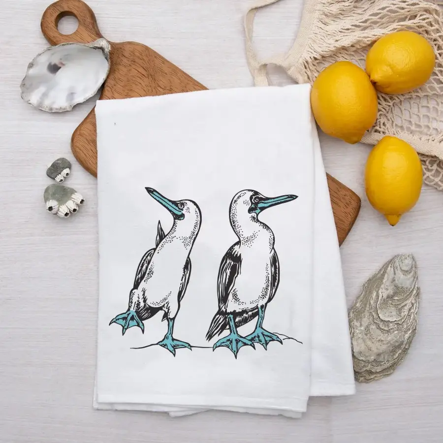 Blue Footed Boobies Tea Towel