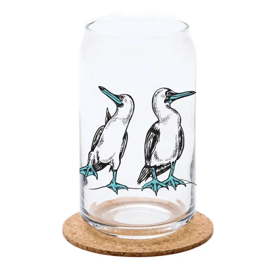 Blue Footed Booby Beer Can Glass