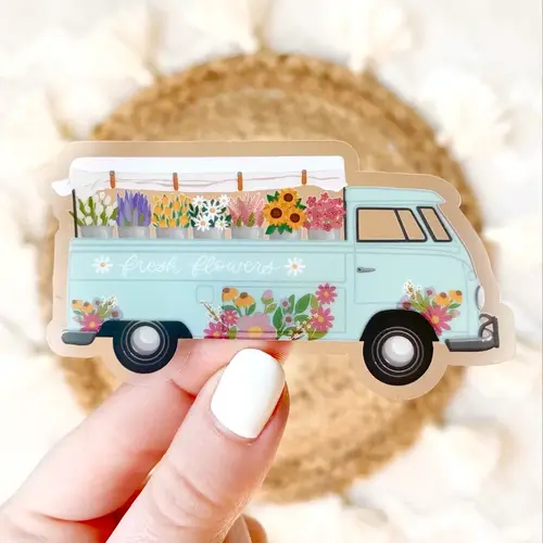  Elyse Breanne Design Clear Flower Truck Sticker 